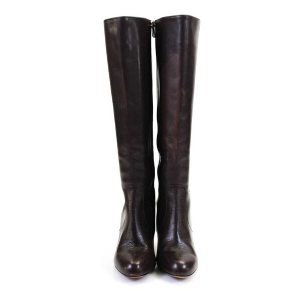 Coach Womens Leather Gold Tone Heel Knee High Roma Boots Brown Size 7 B - Picture 2 of 5